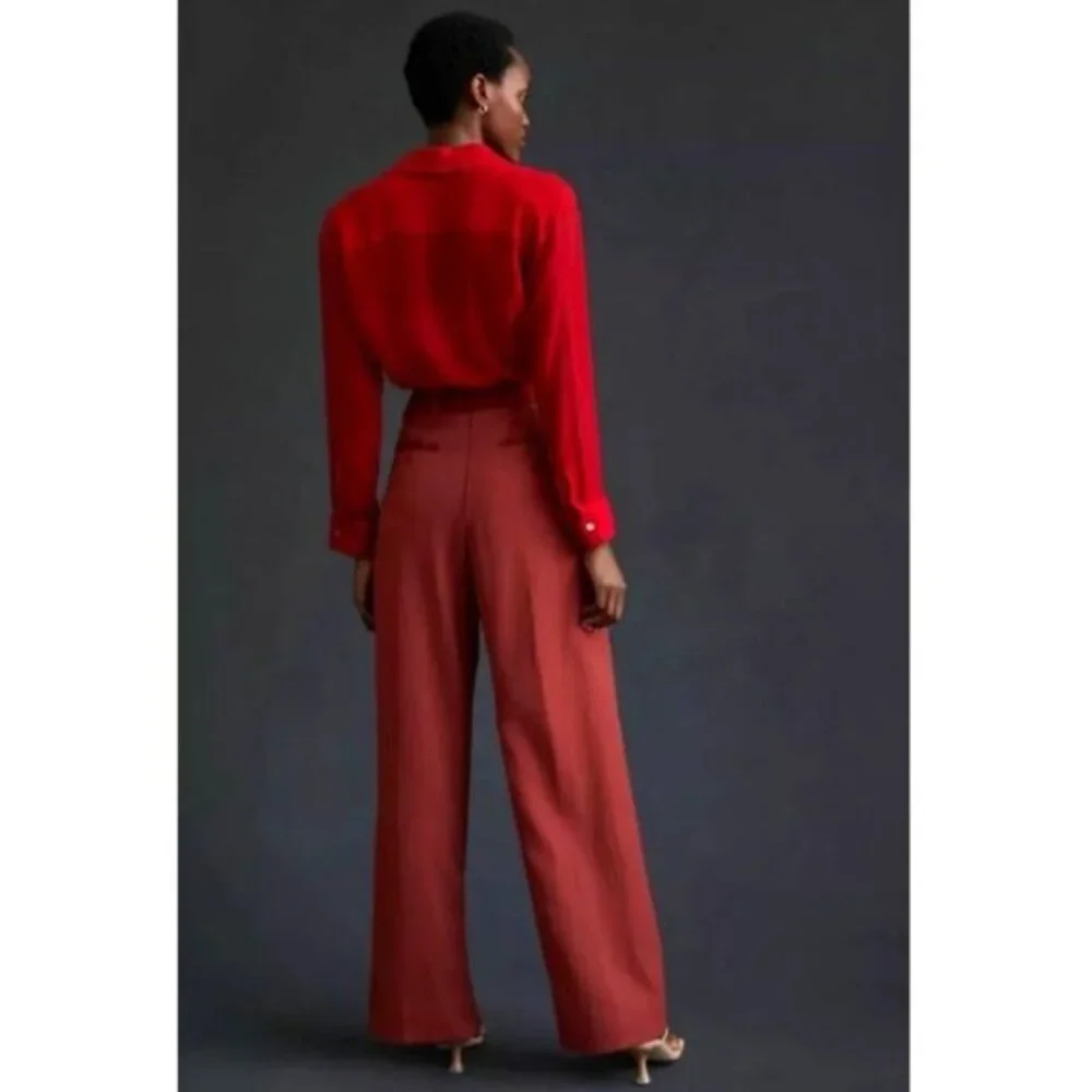 NWT ANTHROPOLOGIE TINY Noreen Trousers Dress Pants 10 Straight Leg High Waist